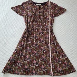LOFT Paradise Pintucked Side Tie Dress Size S
